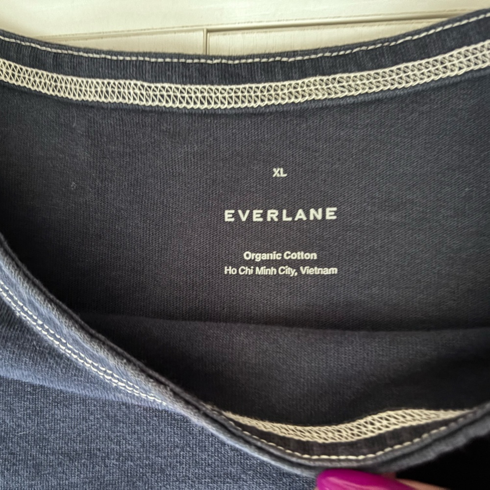 Everlane Oversized Mariner Dress In True Navy/White Size L - Picture 12 of 16